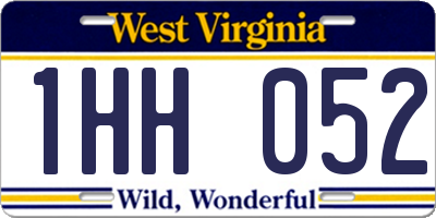 WV license plate 1HH052
