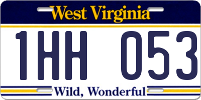 WV license plate 1HH053