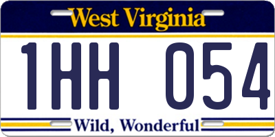 WV license plate 1HH054