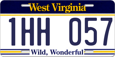 WV license plate 1HH057