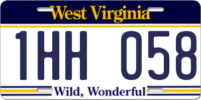 WV license plate 1HH058