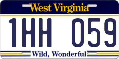 WV license plate 1HH059