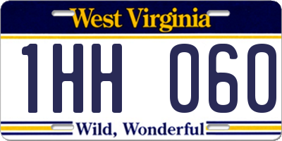 WV license plate 1HH060