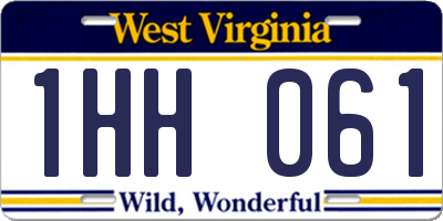 WV license plate 1HH061