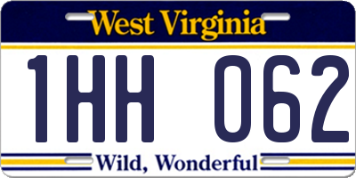 WV license plate 1HH062