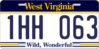 WV license plate 1HH063