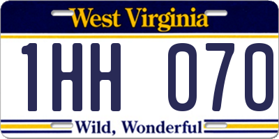 WV license plate 1HH070