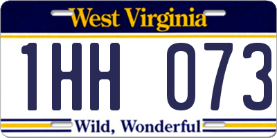WV license plate 1HH073