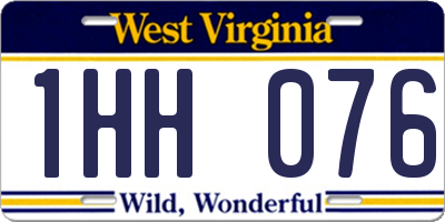 WV license plate 1HH076