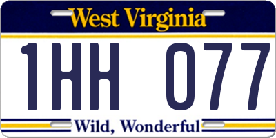 WV license plate 1HH077