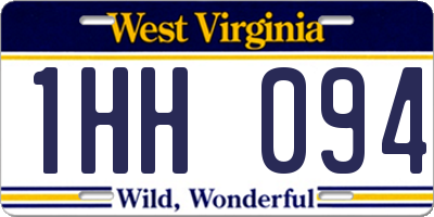 WV license plate 1HH094