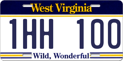 WV license plate 1HH100