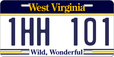 WV license plate 1HH101