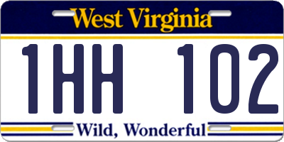 WV license plate 1HH102