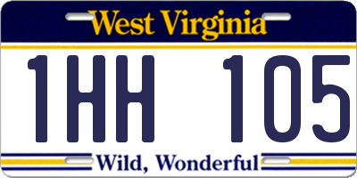 WV license plate 1HH105