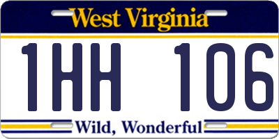 WV license plate 1HH106