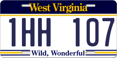 WV license plate 1HH107
