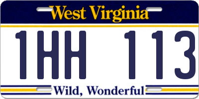 WV license plate 1HH113