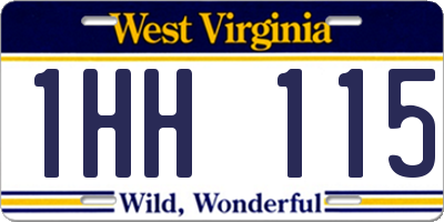WV license plate 1HH115