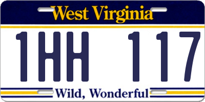 WV license plate 1HH117