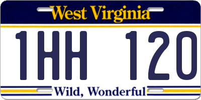 WV license plate 1HH120