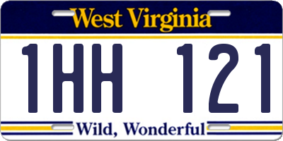 WV license plate 1HH121