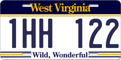 WV license plate 1HH122