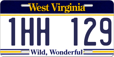 WV license plate 1HH129