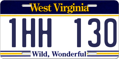 WV license plate 1HH130