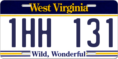 WV license plate 1HH131
