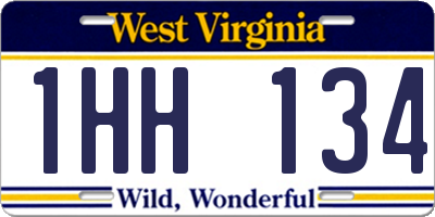 WV license plate 1HH134