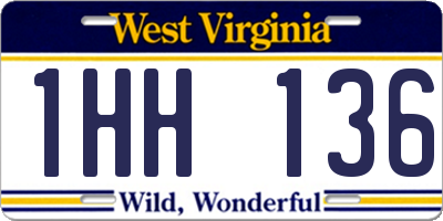 WV license plate 1HH136