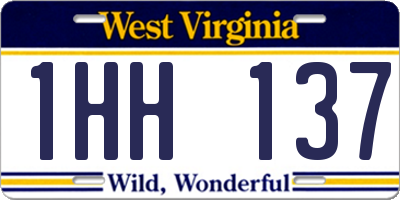 WV license plate 1HH137