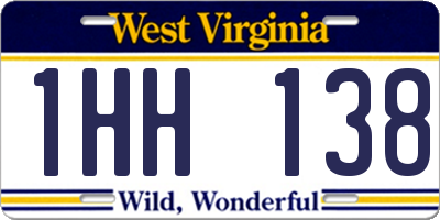 WV license plate 1HH138
