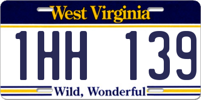 WV license plate 1HH139