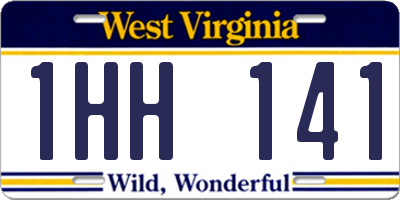WV license plate 1HH141