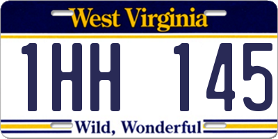 WV license plate 1HH145