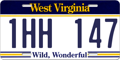 WV license plate 1HH147