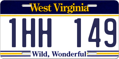 WV license plate 1HH149