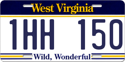 WV license plate 1HH150