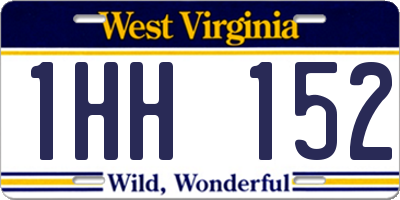 WV license plate 1HH152