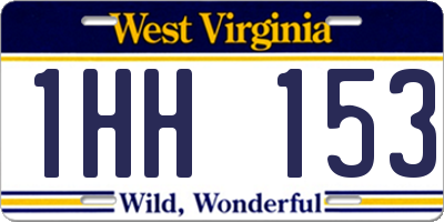WV license plate 1HH153