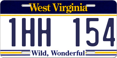 WV license plate 1HH154