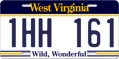 WV license plate 1HH161