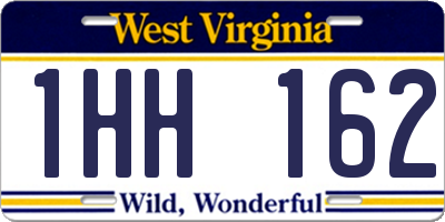 WV license plate 1HH162