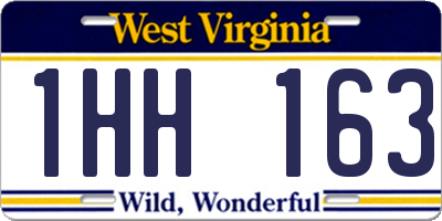 WV license plate 1HH163