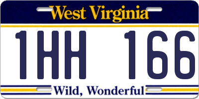 WV license plate 1HH166