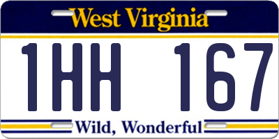 WV license plate 1HH167