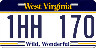 WV license plate 1HH170