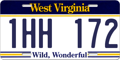 WV license plate 1HH172